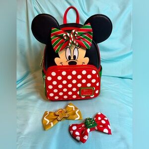 Loungefly x Disney Minnie Mouse Polka Dot w/Exchangeable Bows HolidayBackpack